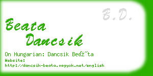 beata dancsik business card